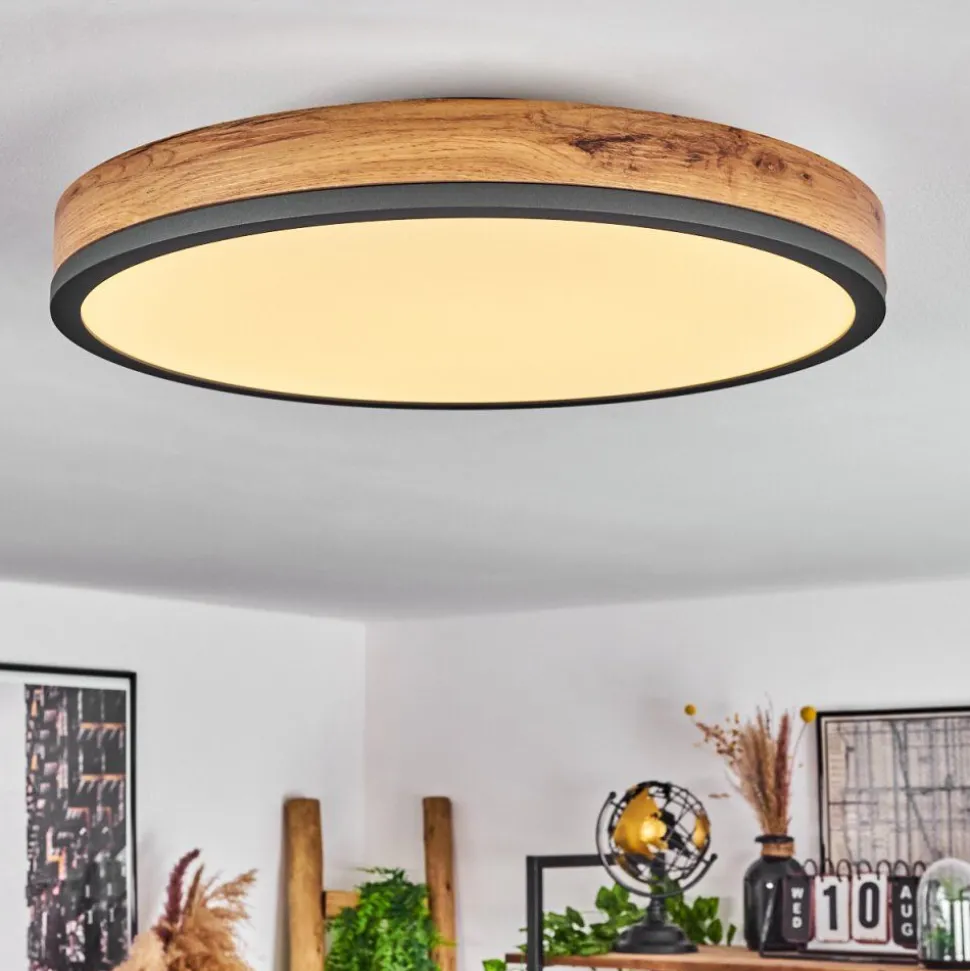 Plafonniersalmi Led Anthracite, Brun, Couleur Bois, 1 Lumiere