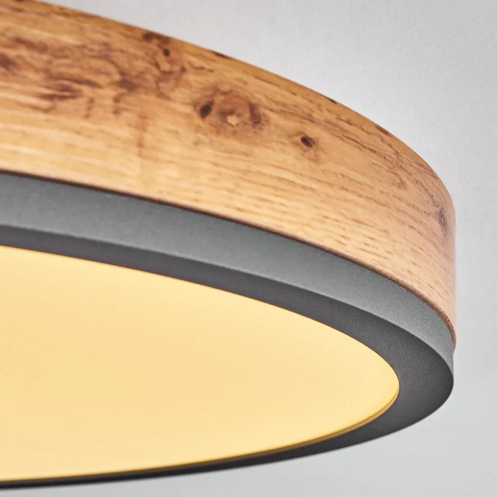 Plafonniersalmi Led Anthracite, Brun, Couleur Bois, 1 Lumiere