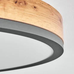 Plafonniersalmi Led Anthracite, Brun, Couleur Bois, 1 Lumiere