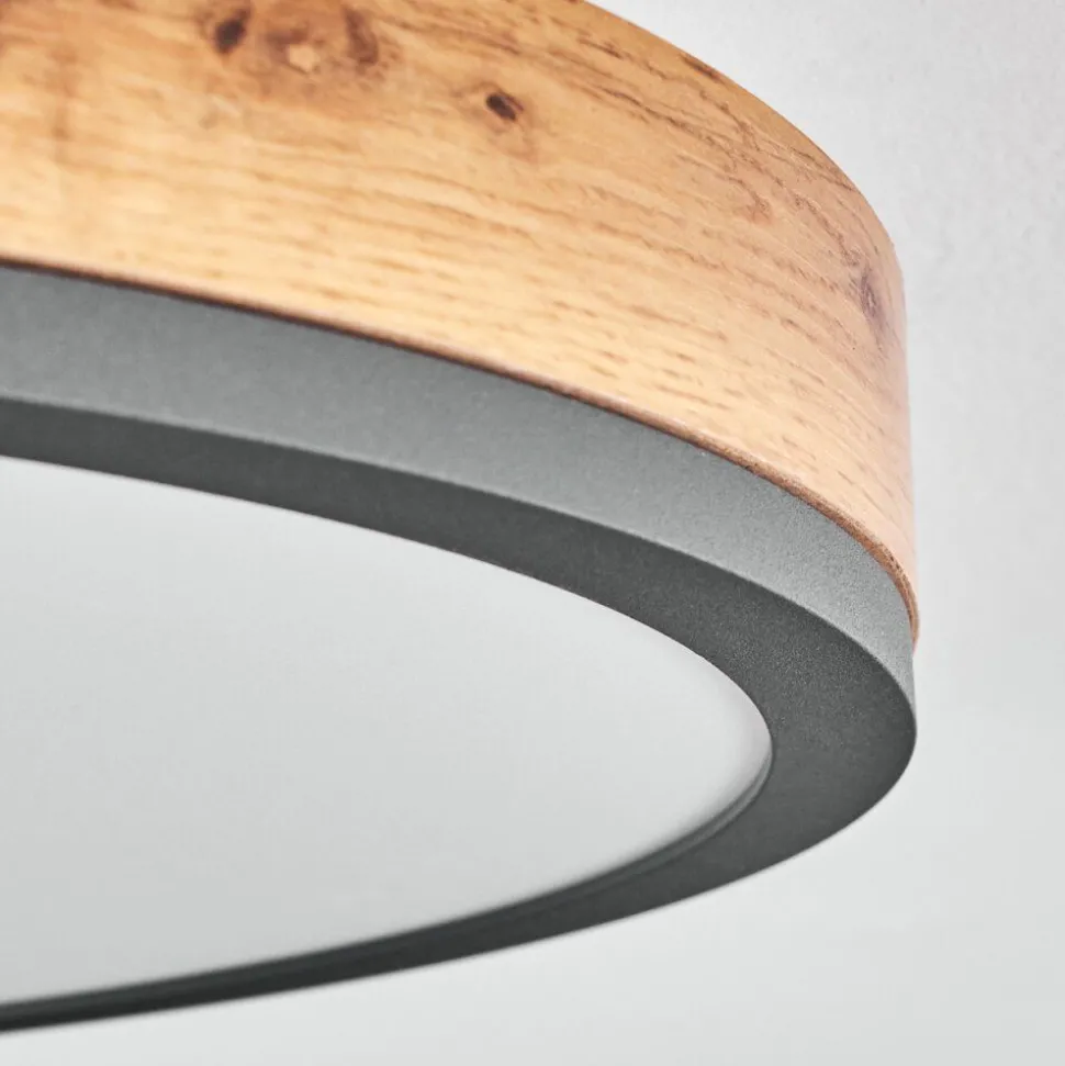 Plafonniersalmi Led Anthracite, Brun, Couleur Bois, 1 Lumiere