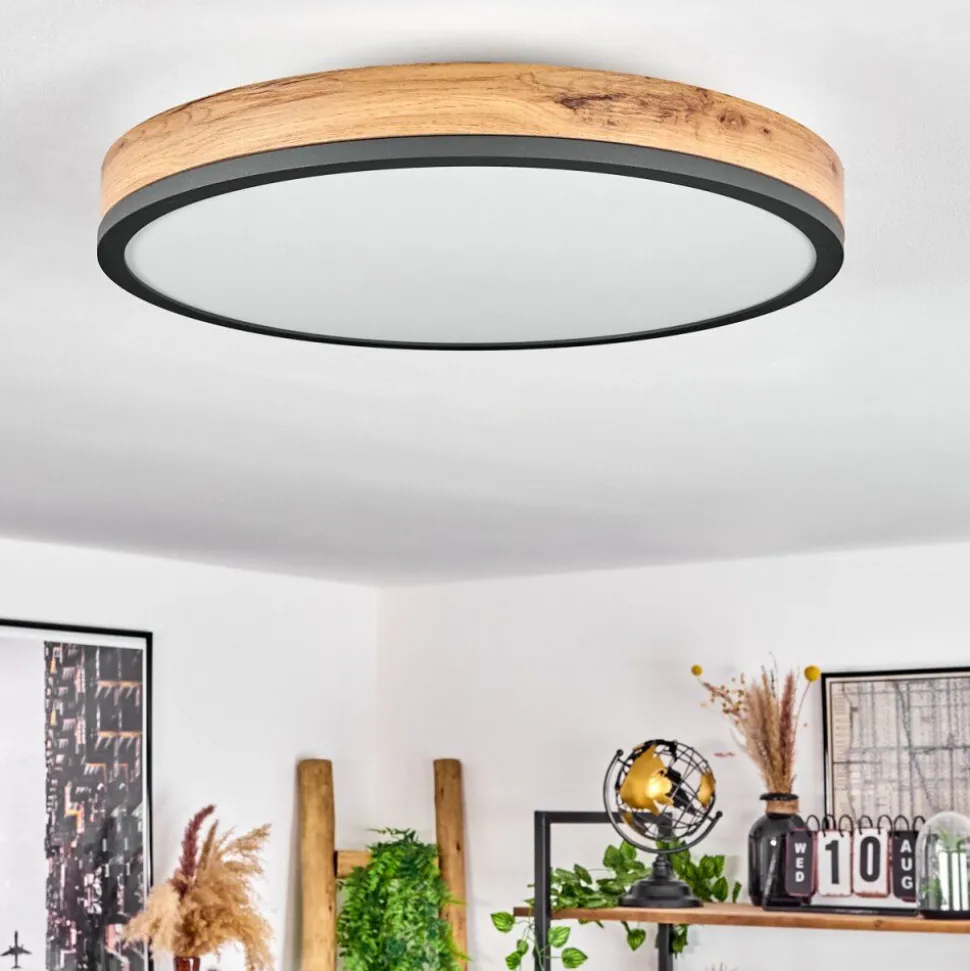 Plafonniersalmi Led Anthracite, Brun, Couleur Bois, 1 Lumiere
