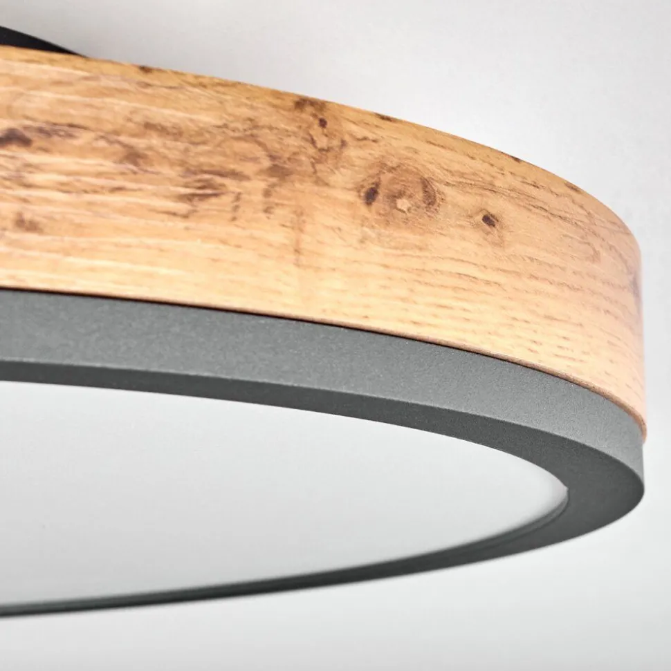 Plafonniersalmi Led Anthracite, Brun, Couleur Bois, 1 Lumiere