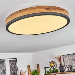 Plafonniersalmi Led Anthracite, Brun, Couleur Bois, 1 Lumiere
