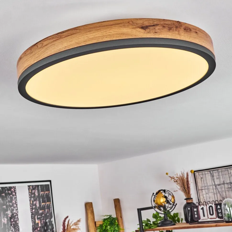 Plafonniersalmi Led Anthracite, Brun, Couleur Bois, 1 Lumiere