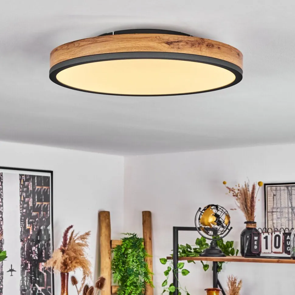 Plafonniersalmi Led Anthracite, Brun, Couleur Bois, 1 Lumiere