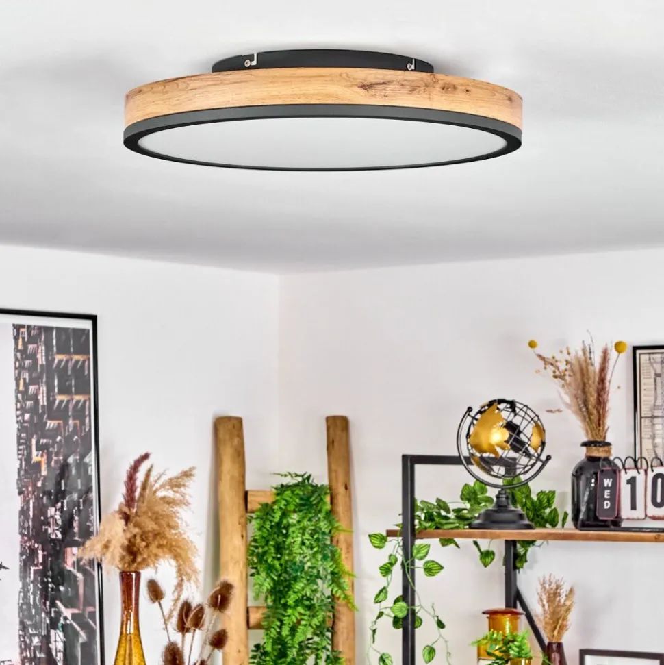 Plafonniersalmi Led Anthracite, Brun, Couleur Bois, 1 Lumiere