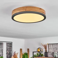 Plafonniersalmi Led Anthracite, Brun, Couleur Bois, 1 Lumiere
