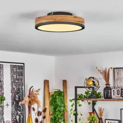 Plafonniersalmi Led Anthracite, Brun, Couleur Bois, 1 Lumiere