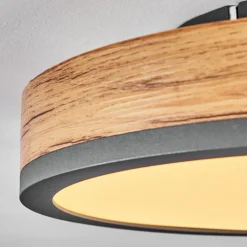 Plafonniersalmi Led Anthracite, Brun, Couleur Bois, 1 Lumiere