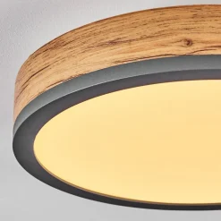 Plafonniersalmi Led Anthracite, Brun, Couleur Bois, 1 Lumiere