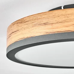 Plafonniersalmi Led Anthracite, Brun, Couleur Bois, 1 Lumiere