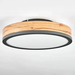Plafonniersalmi Led Anthracite, Brun, Couleur Bois, 1 Lumiere