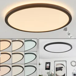 Plafonniersasinhosa Led Noir, 1 Lumiere, Telecommandes