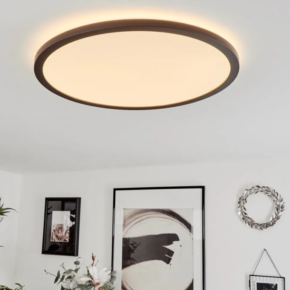 Plafonniersasinhosa Led Noir, 1 Lumiere, Telecommandes