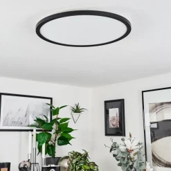 Plafonniersasinhosa Led Noir, 1 Lumiere, Telecommandes