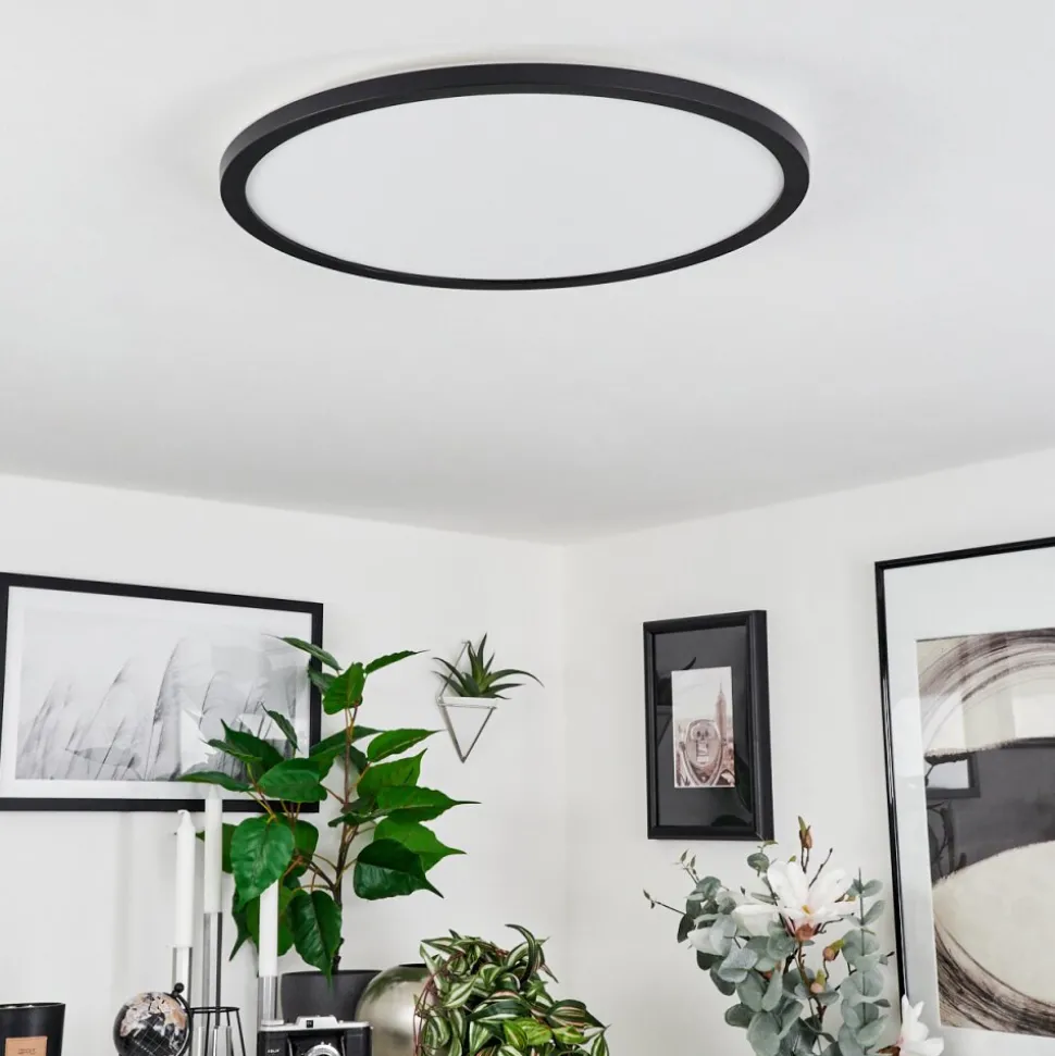 Plafonniersasinhosa Led Noir, 1 Lumiere, Telecommandes