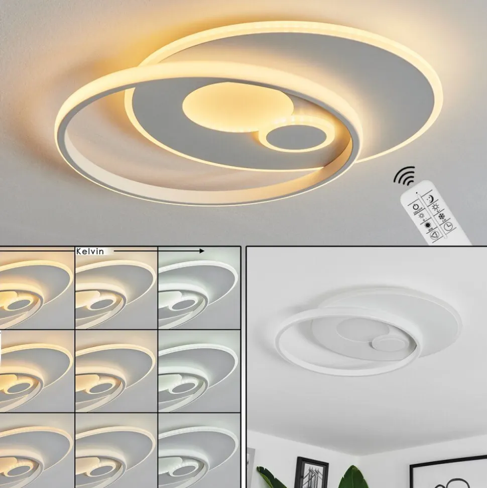 Plafonnierselim Led Blanc, 1 Lumiere, Telecommandes