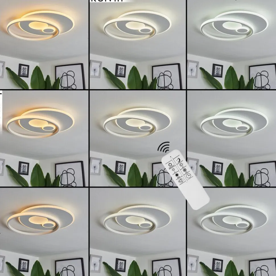 Plafonnierselim Led Blanc, 1 Lumiere, Telecommandes