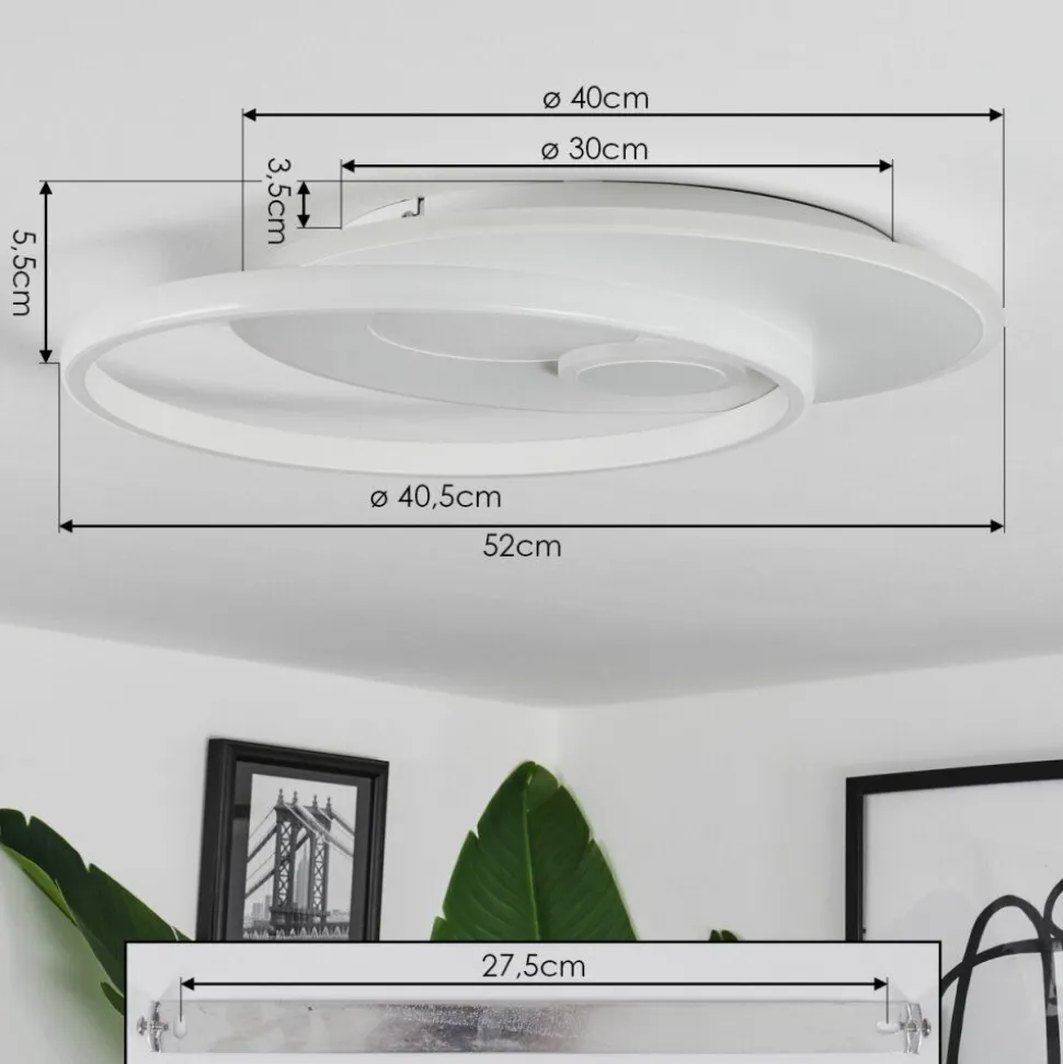 Plafonnierselim Led Blanc, 1 Lumiere, Telecommandes