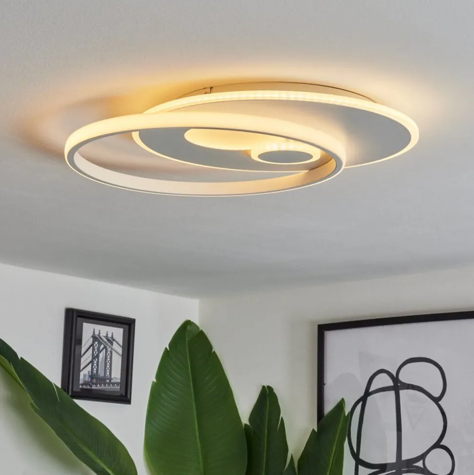 Plafonnierselim Led Blanc, 1 Lumiere, Telecommandes