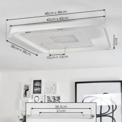 Plafonnierselim Led Blanc, 1 Lumiere, Telecommandes
