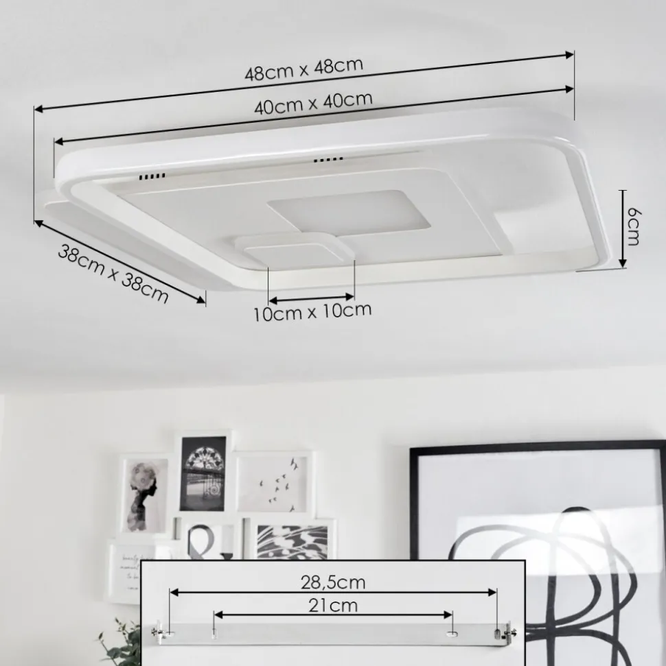 Plafonnierselim Led Blanc, 1 Lumiere, Telecommandes