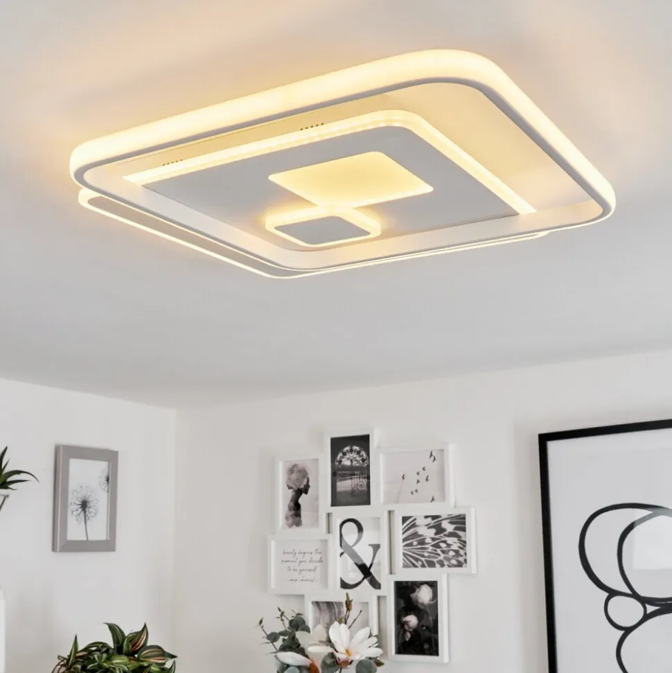 Plafonnierselim Led Blanc, 1 Lumiere, Telecommandes