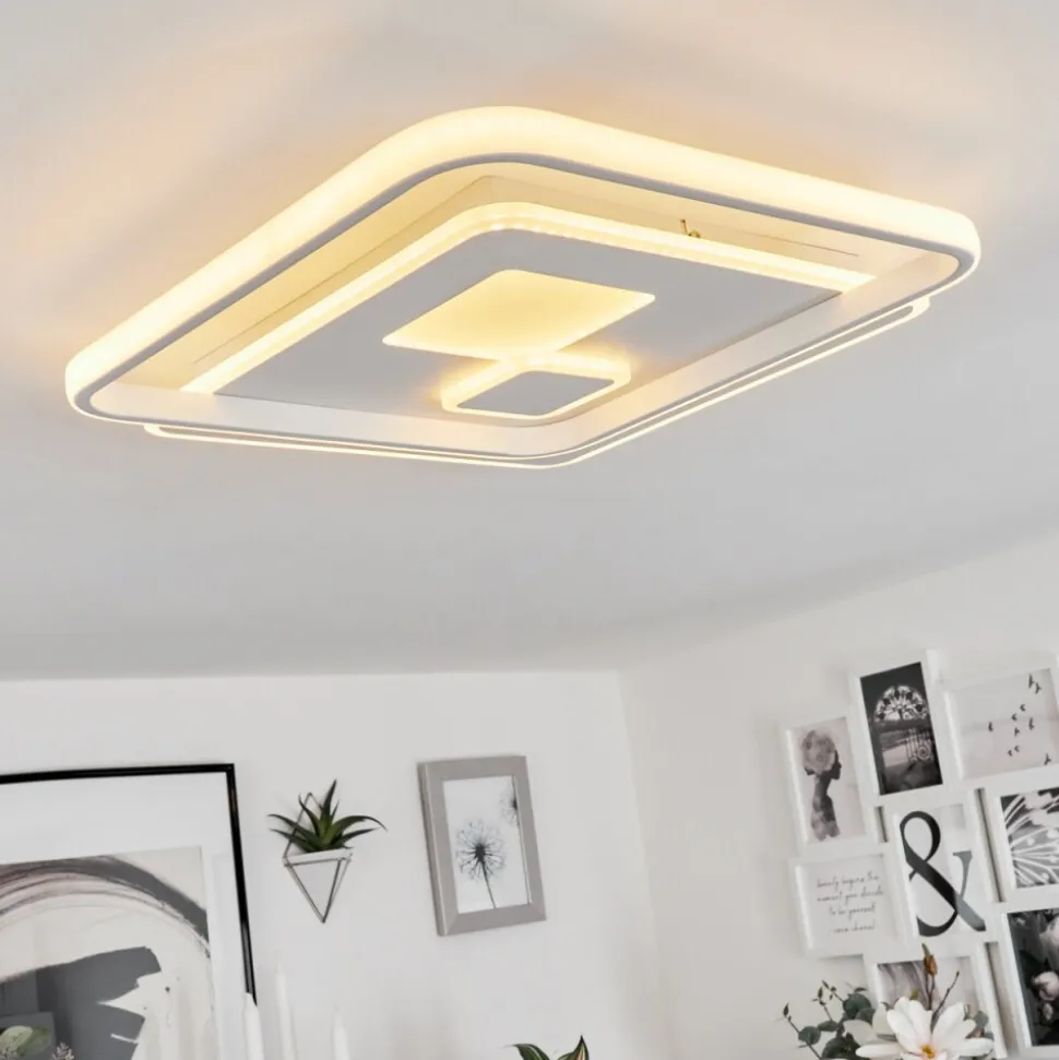 Plafonnierselim Led Blanc, 1 Lumiere, Telecommandes