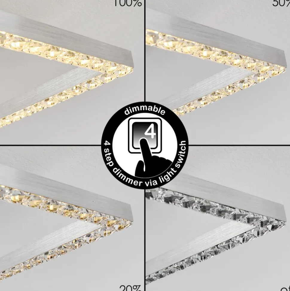 Plafonnierserranos Led Aluminium, 1 Lumiere