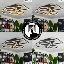 Plafonniersistelo Led Noir, 1 Lumiere