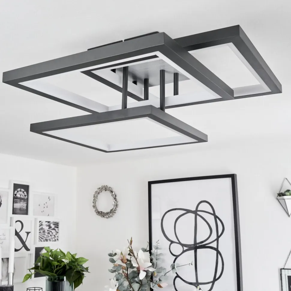 Plafonniersolaro Led Gris, 1 Lumiere