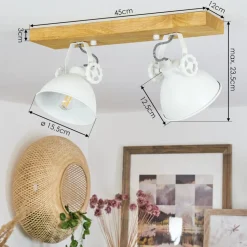 Plafonniersvanfolk Ecru, Blanc, 2 Lumieres