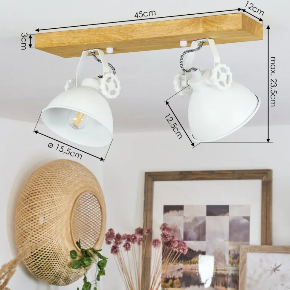 Plafonniersvanfolk Ecru, Blanc, 2 Lumieres