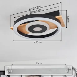 Plafonniertaboneira Led Ecru, Noir, Blanc, 1 Lumiere