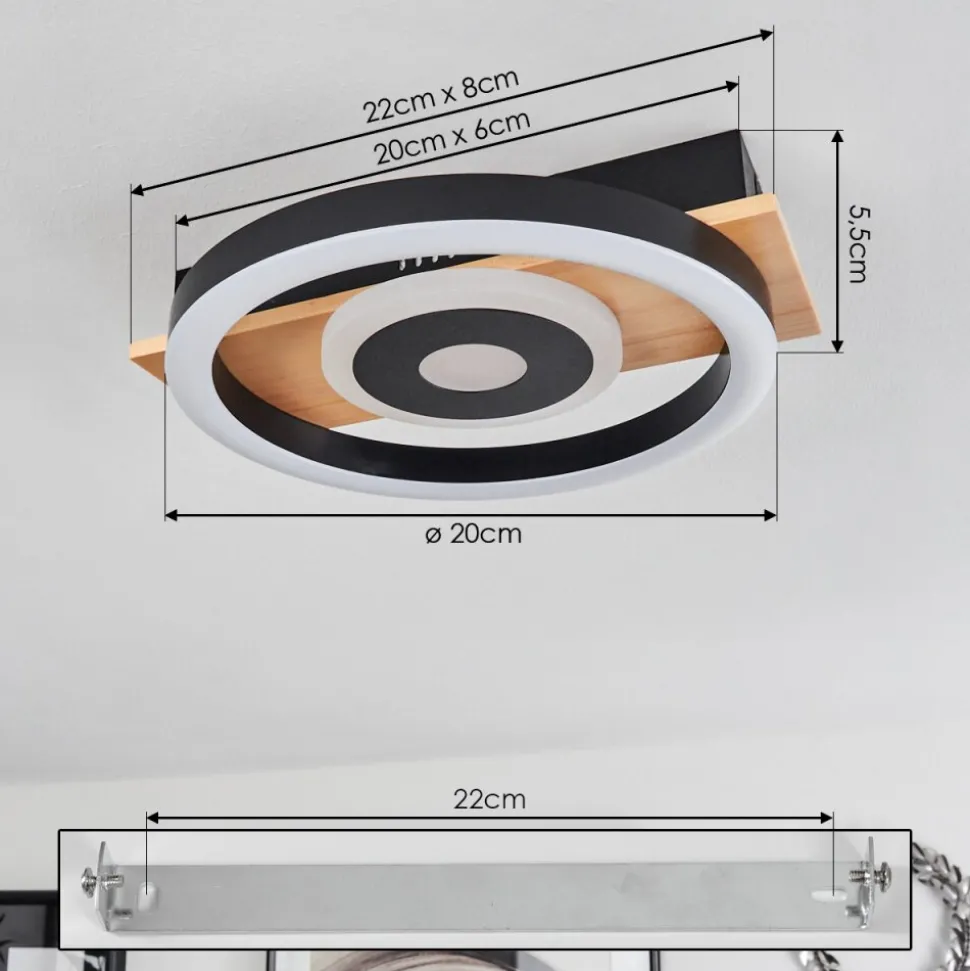Plafonniertaboneira Led Ecru, Noir, Blanc, 1 Lumiere
