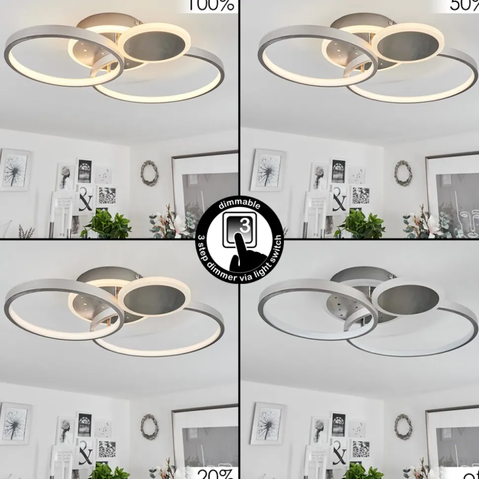 Plafonniertagsdorff Led Chrome, Nickel Mat, 1 Lumiere