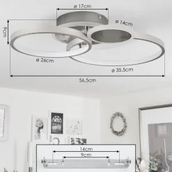 Plafonniertagsdorff Led Chrome, Nickel Mat, 1 Lumiere
