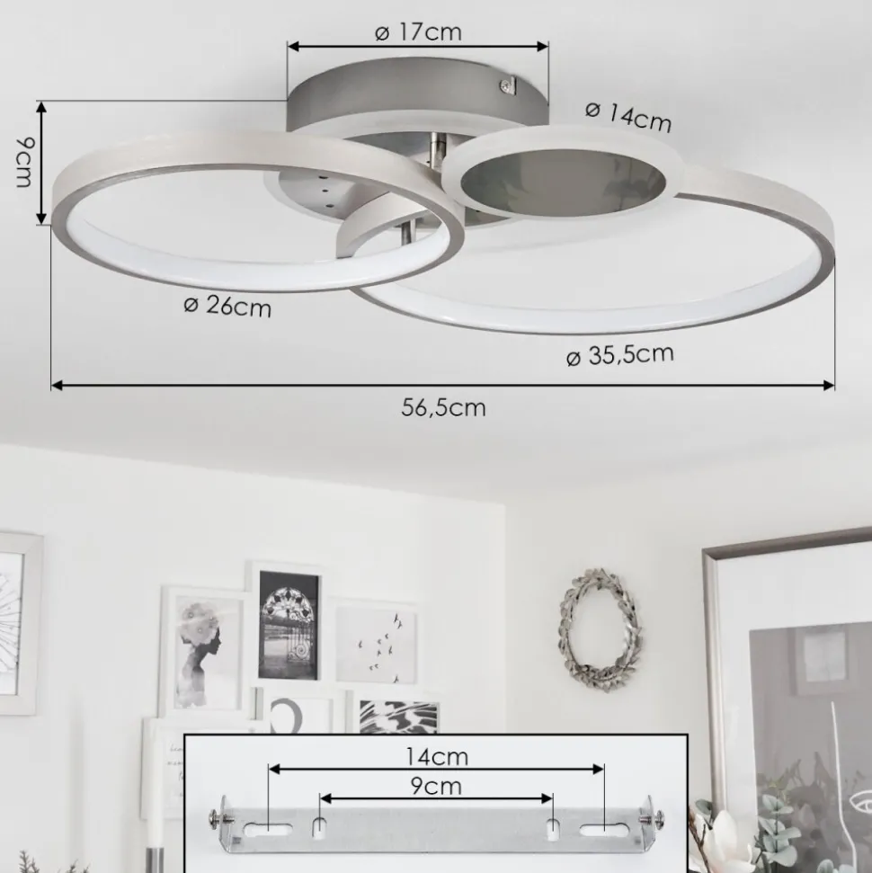 Plafonniertagsdorff Led Chrome, Nickel Mat, 1 Lumiere