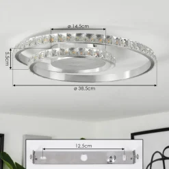 Plafonniertanganheira Led Aluminium, 1 Lumiere