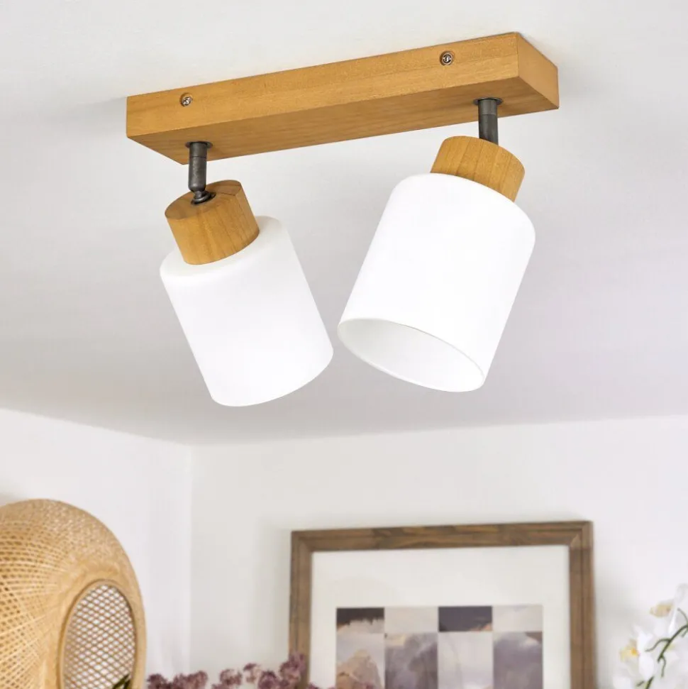 Plafonniertercier Argent Oxyde, Ecru, 2 Lumieres