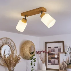 Plafonniertercier Argent Oxyde, Ecru, 2 Lumieres