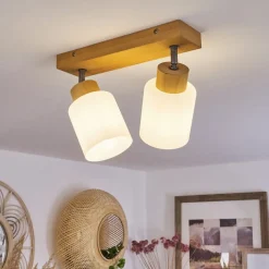 Plafonniertercier Argent Oxyde, Ecru, 2 Lumieres