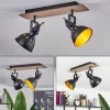 Plafonniertina Bois Fonce, Ecru, Noir, 2 Lumieres