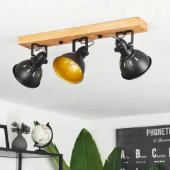 Plafonniertina Brun, Noir, 3 Lumieres