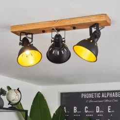 Plafonniertina Brun, Noir, 3 Lumieres