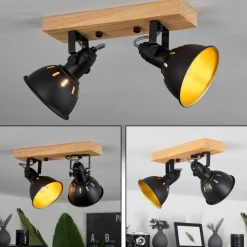 Plafonniertina Brun, Noir, 2 Lumieres