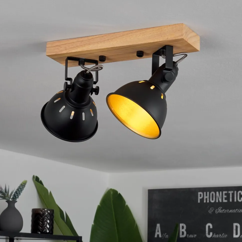 Plafonniertina Brun, Noir, 2 Lumieres