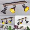 Plafonniertina Chrome, Bois Fonce, Noir, 3 Lumieres