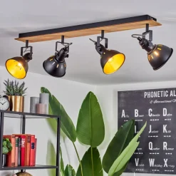 Plafonniertina Chrome, Ecru, Noir, 4 Lumieres