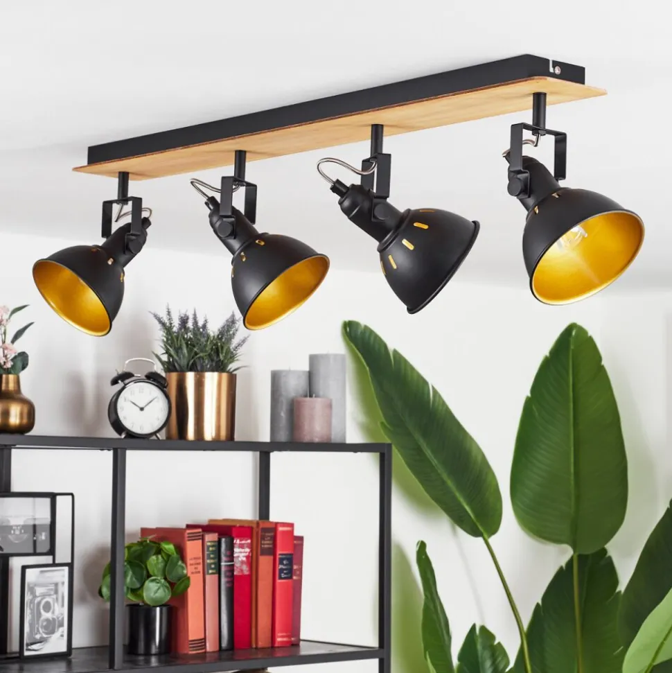 Plafonniertina Chrome, Ecru, Noir, 4 Lumieres